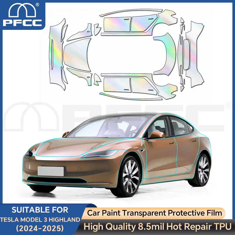 

TPU Invisible Car Paint Protection Film for Tesla Model 3 Highland 2024 2025-Up Anti-Scratch Clear Bra PPF Car Accessories Kit