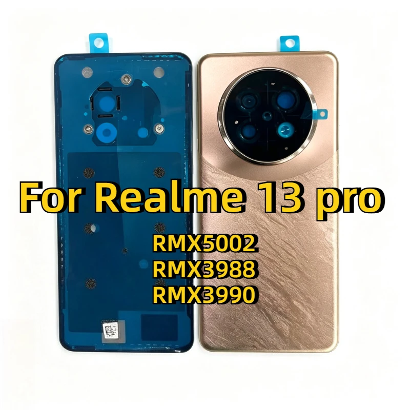 Battery Back Cover Housing For Realme 13 pro RMX5002/RMX3988/RMX3990 13pro Door Rear Case Phone Lid + Camera Frame Lens