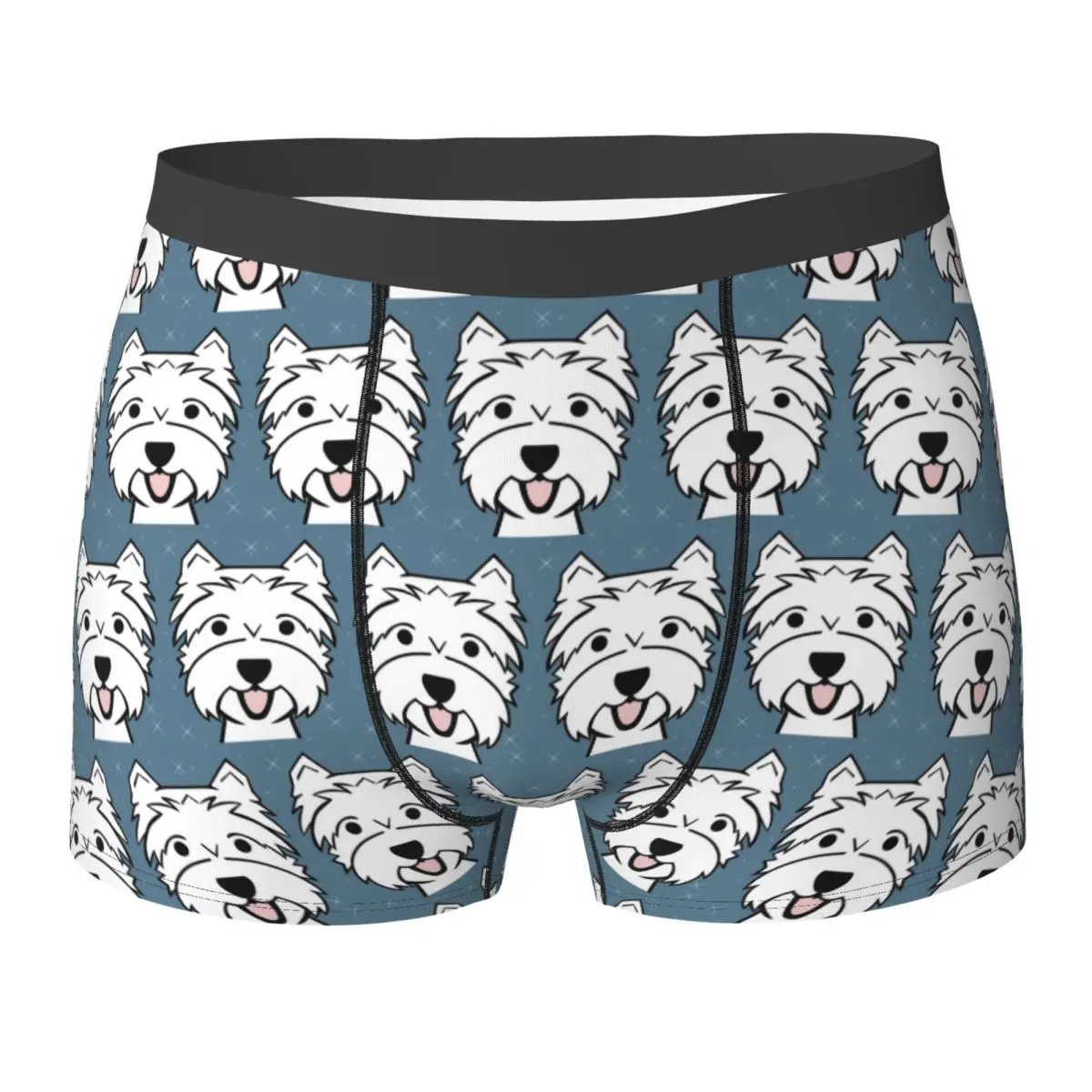 Boxer Underpants Shorts West Highland Terrier Westies Westie Dogs Blue Panties Men's Underwear for Homme Man Boyfriend Gifts