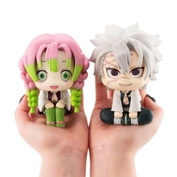 Yeni şeytan Slayer Kanroji Mitsuri şekil Bonus sevimli oturan şekil Shinazugawa Sanemi Figuine oyuncak bebek hediye koleksiyonu PVC 10.5CM