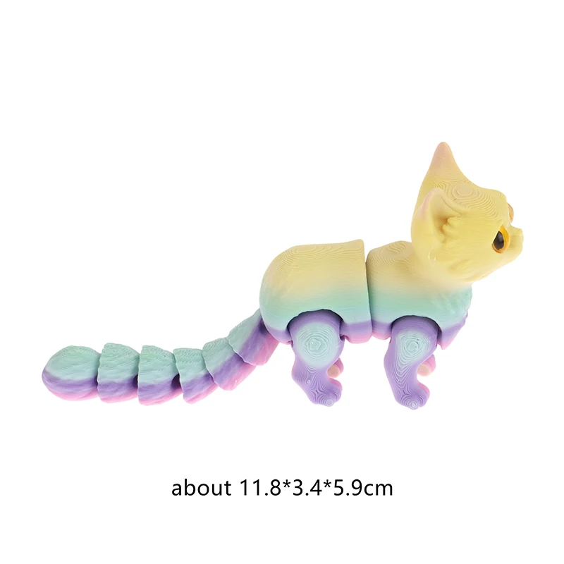 

Kid's Delight: 3D Printed Kitten Model With Movable Tail, Designed For Car Decor