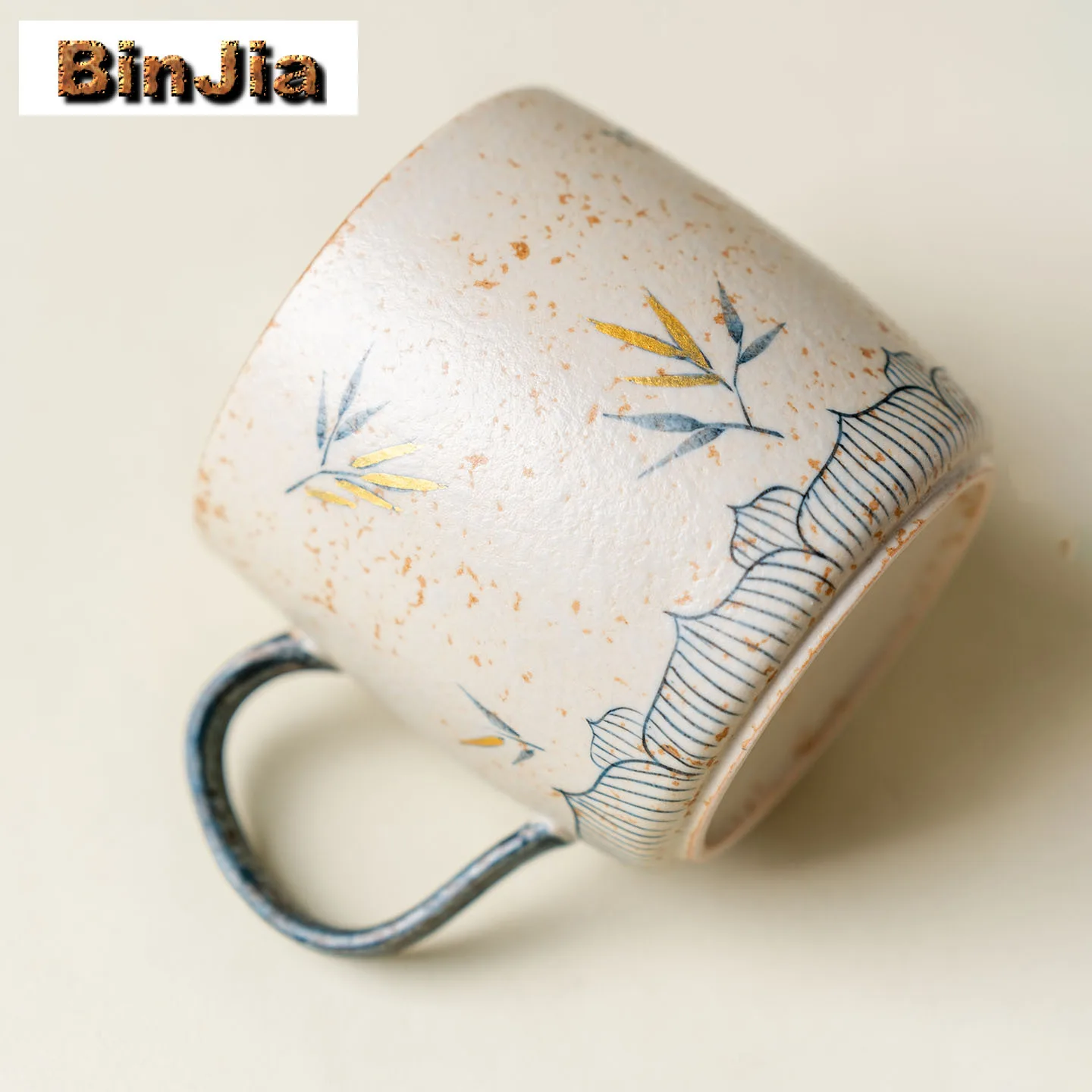 340ML Caramel Hand-painted Bamboo Shadow Filter Tea Separator Cup Creative Tea Mug With Infuser Tea Making Office Water Cup Gift