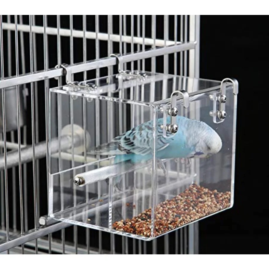 【Spot goods】Automatic Bird Feeder No Mess Bird Cage Pet Feeder Seed Food Container for Parakeet Canary Cockatiel Parrot Finch C view 2