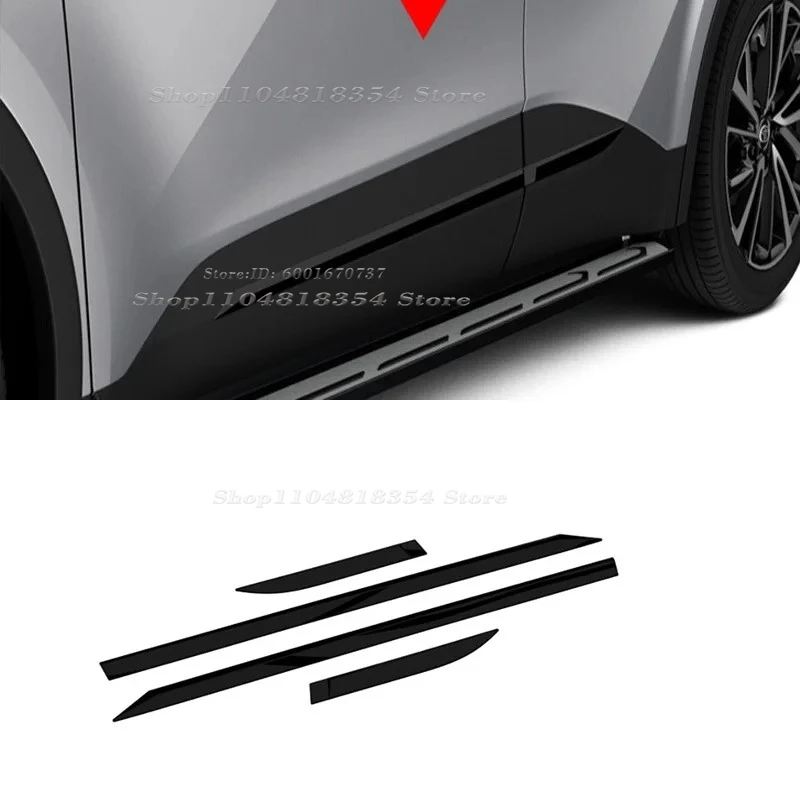 Accesorios exteriores para Toyota CHR C-HR 2024 2025 ABS cromado negro cubierta de carrocería de puerta lateral embellec