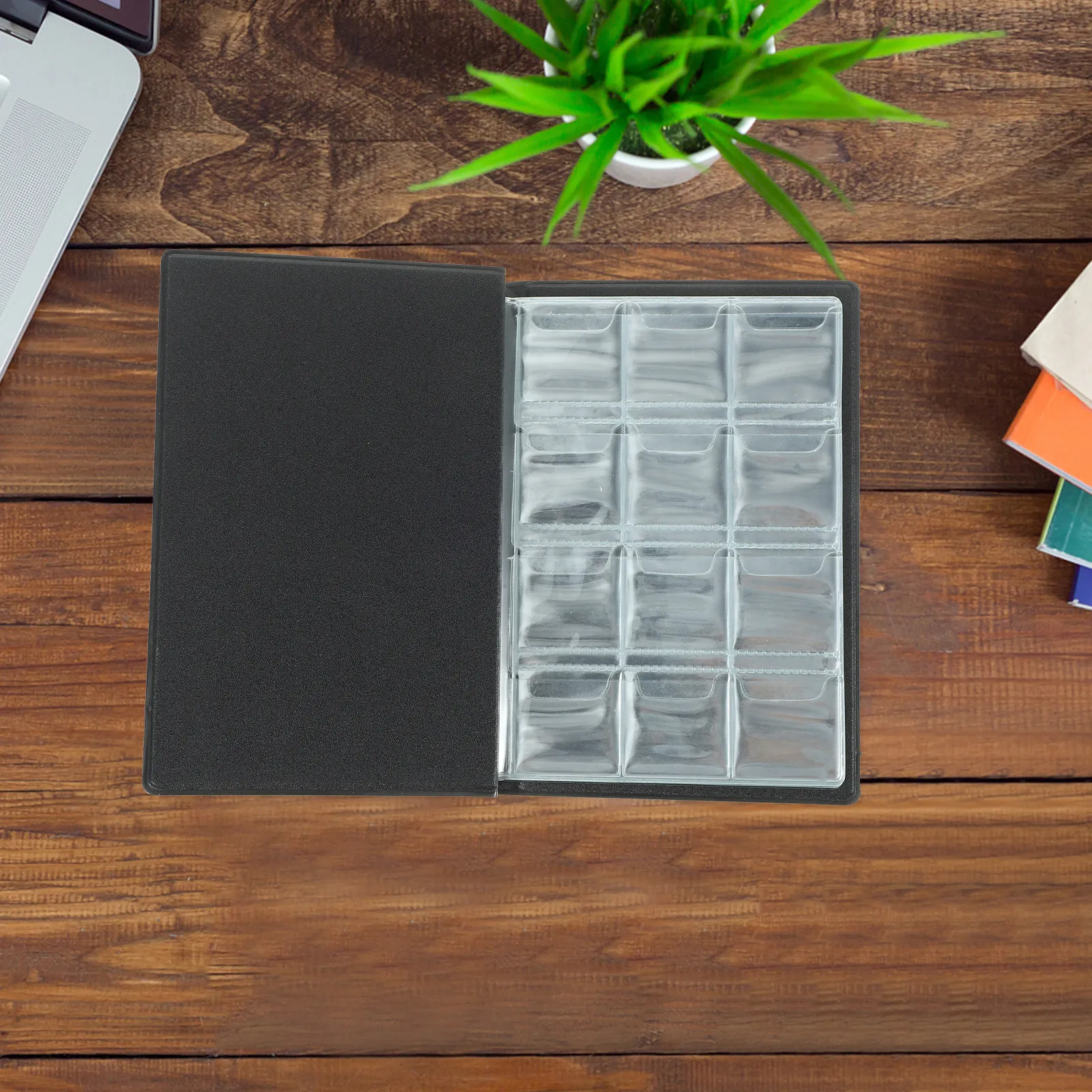 Coin Collection Album Hard Smooth PU Cover Coin Storage Book Collector Organizer Display Case Album for Stamps