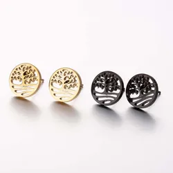 Viking Tree of Life Stud Earring Stainless Steel Gold Color Amulet Ear Stud Bohemian Wedding Jewelry Valentine's Day Gift