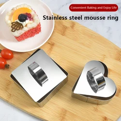 Round Stainless Steel Cake Mousse Ring With Lid Cake Decoration Tool Pastry Cake Mousse Mold Rice Ball Sushi Maker Kitchen Tool