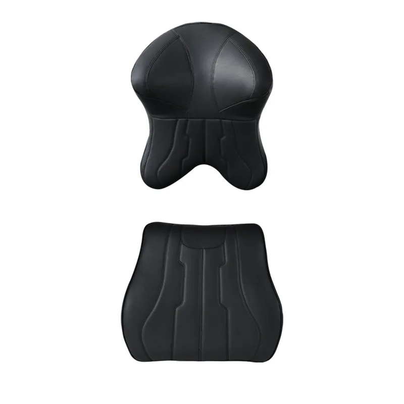Car Pu leather Electric Massage Neck Pillow Cushion Vibration Headrest Support Lumbar Seat Back Cushion Vehicle Supplies Travel