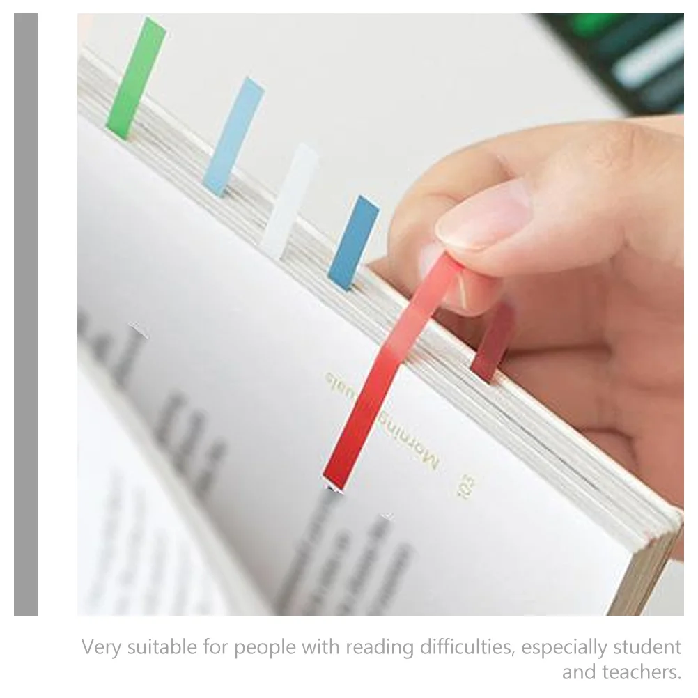 

1 Set Of Colored Sticky Tabs Self Adhesive Reading Markers Portable Highlight Strips For Kids Students Learning Accessory Book