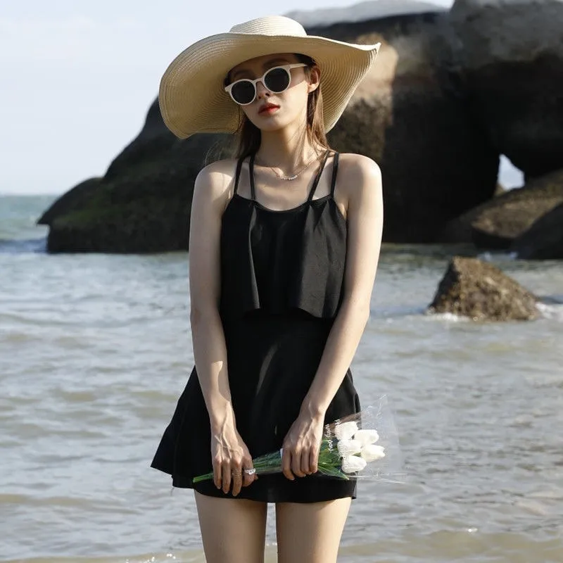 One-piece Swimsuit Women Look Slim and Conservative New Style Student Fairy