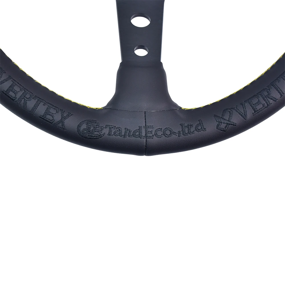 VERTEX JDM 320mm Racing Steering wheels Innovative Design Golden Stitching Sports Steering Wheel With Double-Sided Embroidery view 6