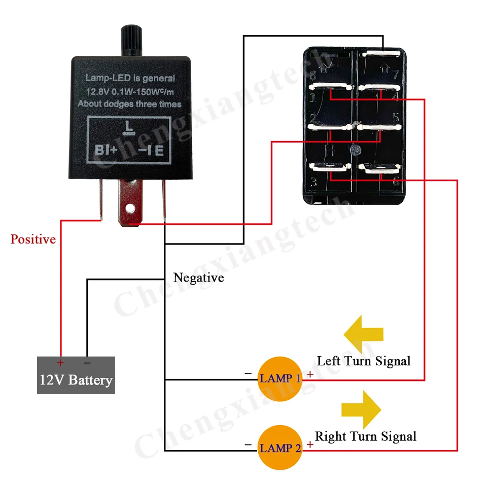Akozon relais clignotant moto CF14KT 3 broches 12V voiture réglable