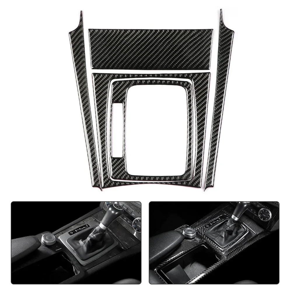 Car Gear Shift Carbon Fiber Panel Trim for Mercedes Benz W204 C Class 07-13 (Left Hand Drive)