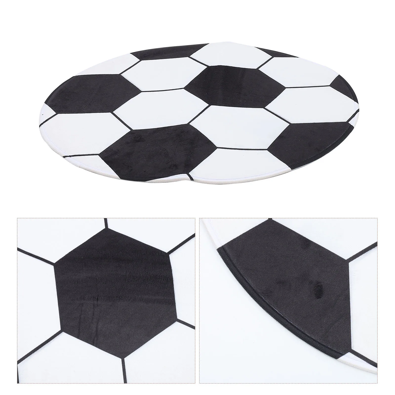 

Creative Football Rug Round Soccer Shaped Area Rug for Bedroom Living Room Front Door Decorative Indoor Floor Mat
