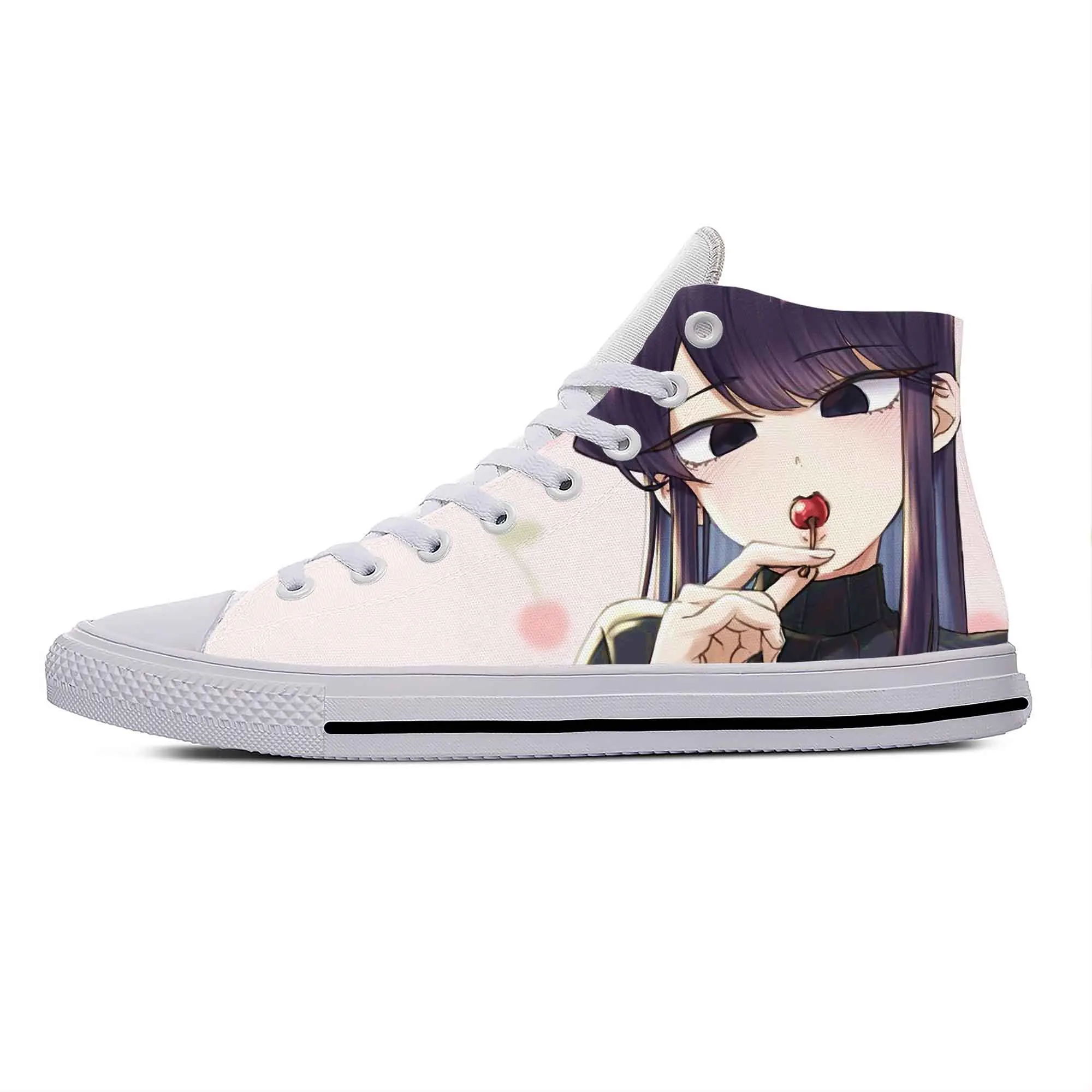 Anime Cartoon Komi Can‘t Communicate Komi Shouko Casual Shoes High Top Hot Lightweight Board Shoes Breathable Men Women Sneakers