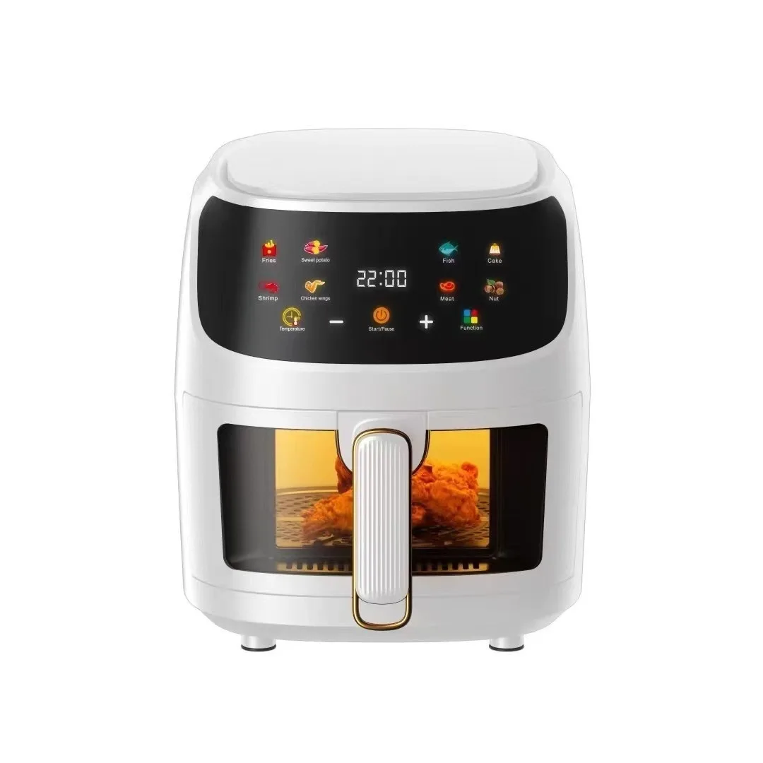 8L air fryer intelligent large capacity multifunctional household air fryer visual LCD touch screen oil-free oven 220V EU