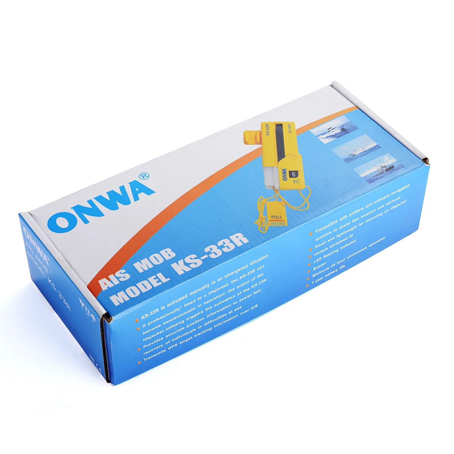 ONWA KS-33R AIS-MOB Personal Locator Beacon  Smartfind AIS MOB Tracker Transmits GPS Target Tracking Information