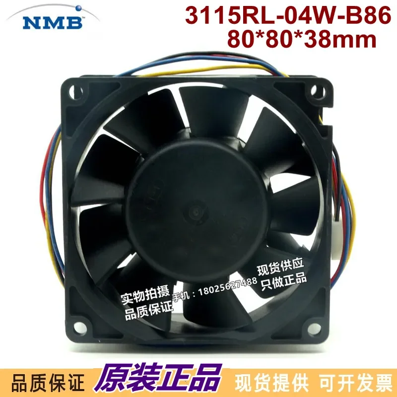 for NMB 3115RL-04W-B86 12V 2.15A 8cm 8038 Server Cooling Fan New Original High Performance Quiet Operation Durable Design