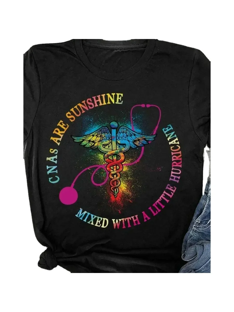 CNAs Are Sunshine Mixed with A Little Hurricane. Caduceus Nurse Gift T-Shirt. Summer Cotton O-Neck Short Sleeve Mens T Shirt New