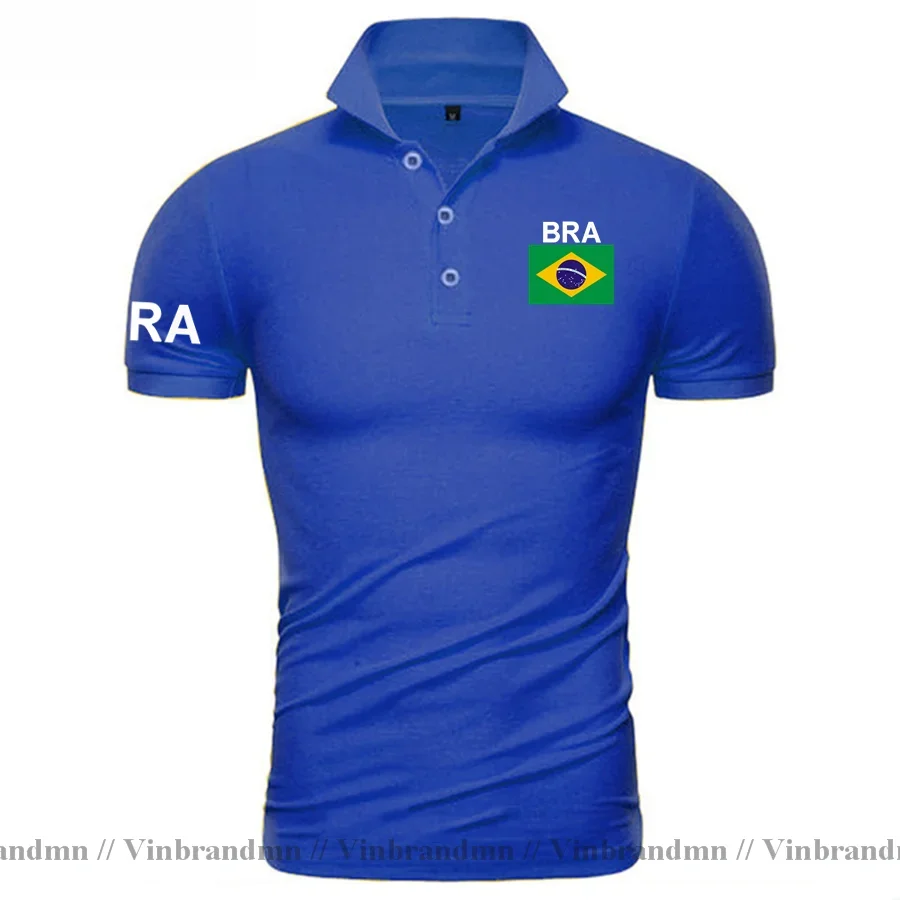 Brazil polo shirts men short sleeve white brands printed for country 2021 cotton nation team flag new brasil BRA Brazilian gyms