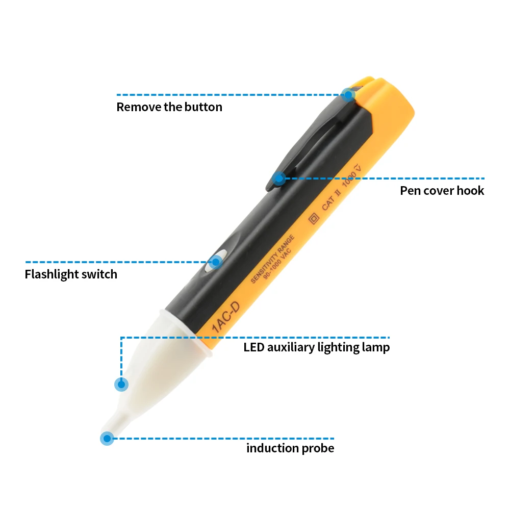 Non-Contact Voltage Tester Pen, LED Portable AC Induction Detector with Adjustable Sensitivity,Wire Electrician Tool