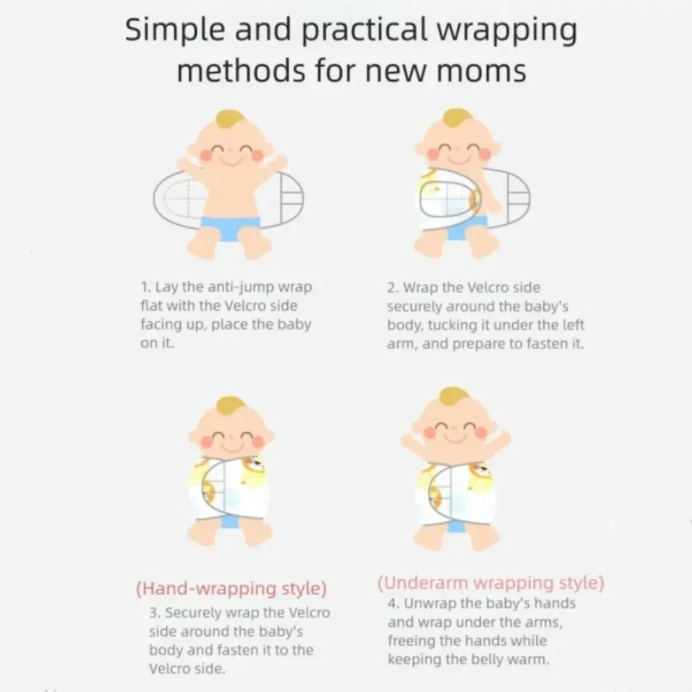Soft Anti-startle Baby Sleeping Bag Single Layer Cartoon Newborn Sleep Bag Wrap Cotton Newborn Wrap