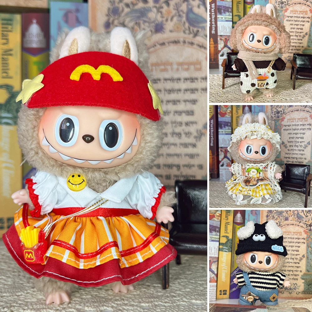 17cm Mini Plush Doll'S Clothes Outfit Accessories For Korea Kpop Exo Labubu Idol autumn and winter set Clothing Gift