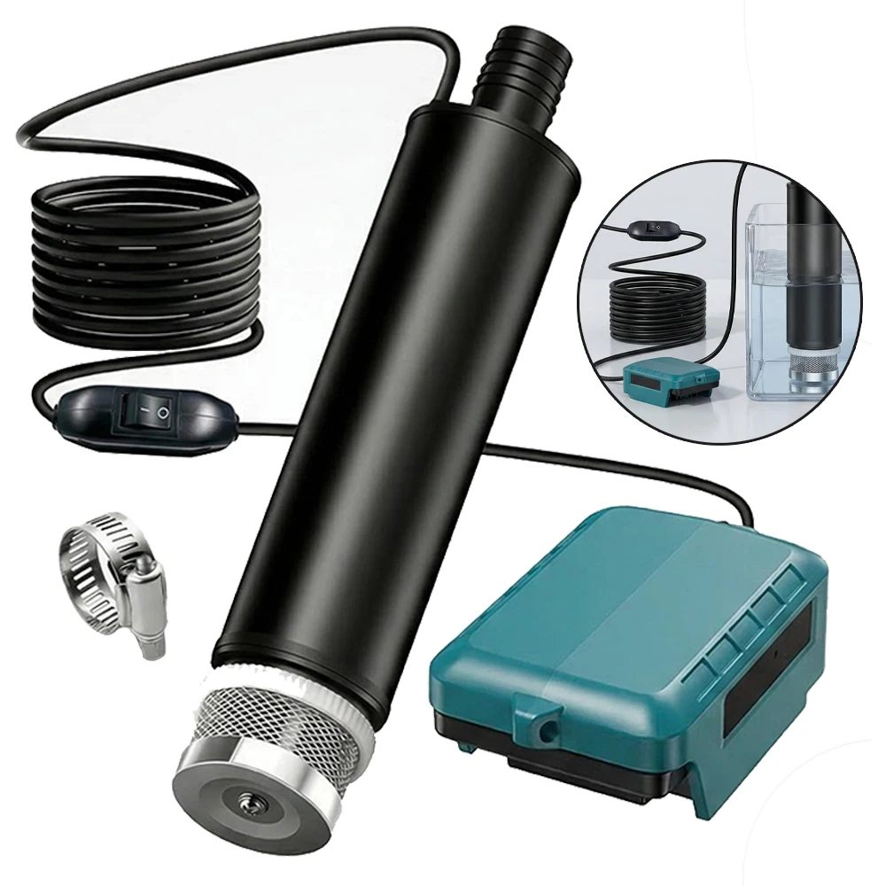 Water Transfer Pump Fit for Makita/Dewalt/Milwaukee 18V Li-ion Battery 500GPH 100W 16Ft Cord for Pool, Water Beds,Garden Shower