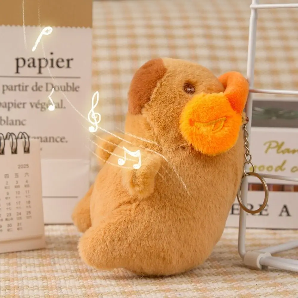 Portable Plush Capybara Doll Key Chain Multicolor Wearing Headphones Capybara Doll Toy Capybara Stuffed Animals Bag