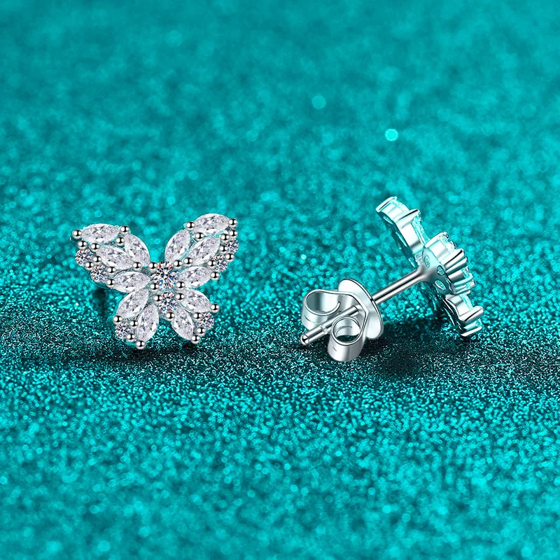 

18K Real Platinum PT950 Full Moissanite Stud Earrings Women's Butterfly Earrings Exquisite High-end Diamond Jewelry Earrings