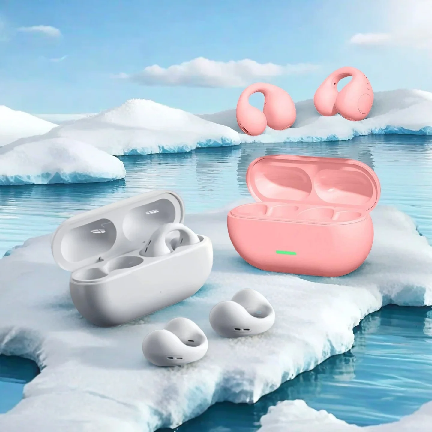 سماعة بلوتوث 5.3 سماعات توصيل الهواء اللاسلكية كليب الأذن الموسيقى إلغاء الضوضاء HD دعوة سماعة ألعاب رياضية