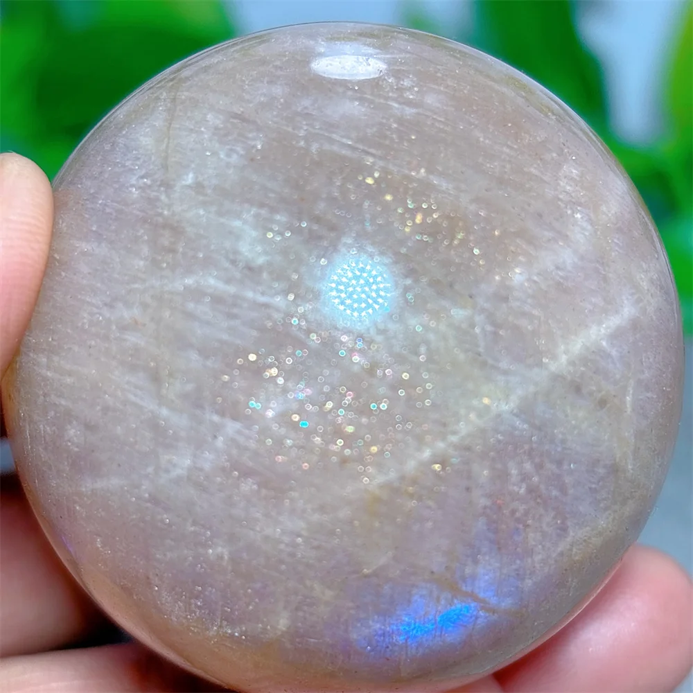 Sphère de pierre de lune, cristal, pierre naturelle, minéraux de quartz, articles de décoration intérieure, Reiki, jardin, cadeaux porte-bonheur, amour, guérison énergétique + support