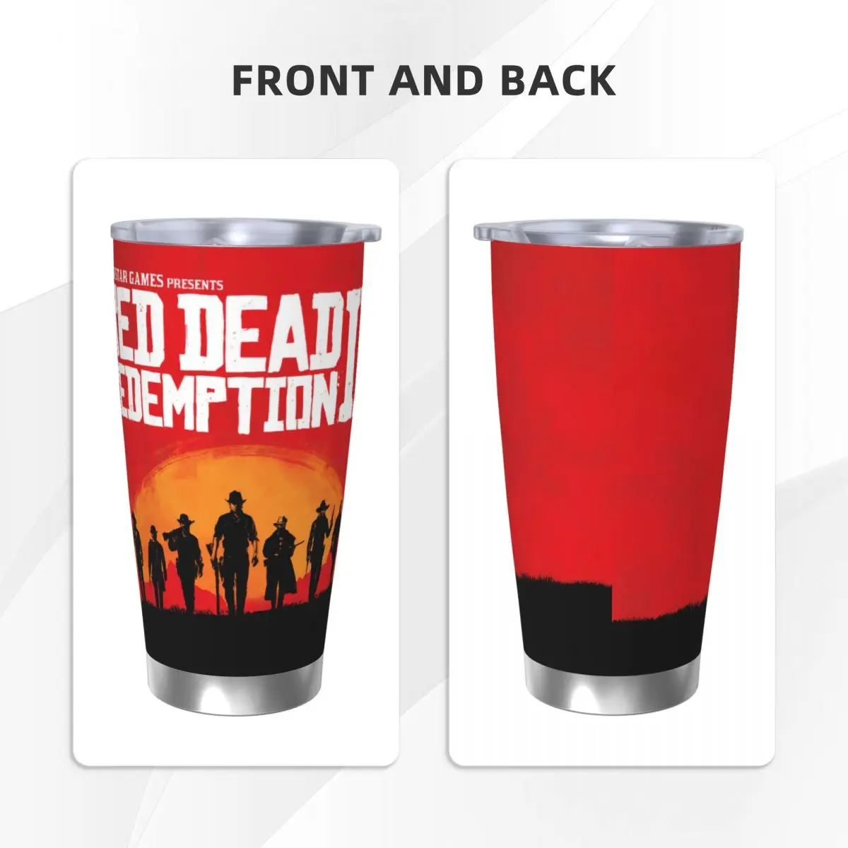 Red Dead Redemption 2 RDR2 bicchiere isolato con cannucce US West cowboy Vacuum Coffee Mugs Office Home Thermos Bottle Cups, 20oz