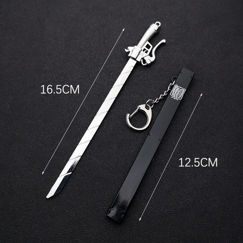 Aanval op Titans Japanse Anime Randapparatuur Eren Jaeger Zwaard Volledig Metalen Ambachtelijke Wapen Model Collectible Bureau Ornamenten Jongen Speelgoed