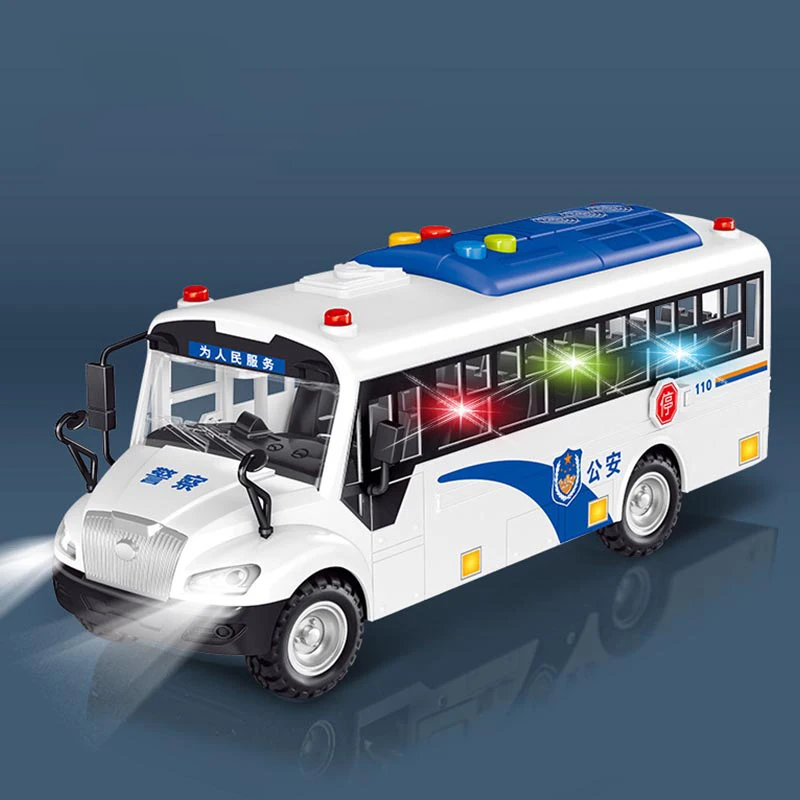 Gesimuleerde Politie-Model Traagheidsauto Diecast Licht En Geluid Terugtrekken Speelgoedvoertuig Model Politiewagen Ambulance Voor Jongens Cadeau