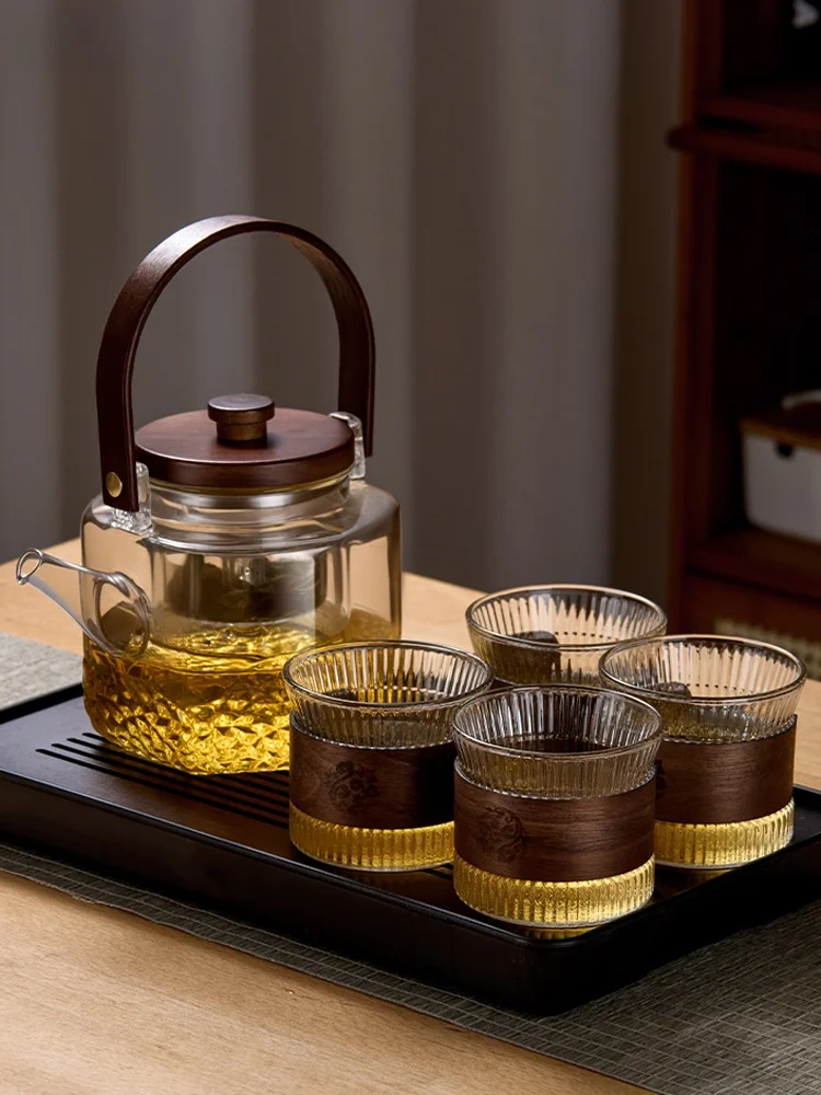 

Glass Tea Pot Home Use Tea Brewing Kettle St Cooking Inteated Filter Tea Pot Gongfu Tea Set Heat Resistant Glass