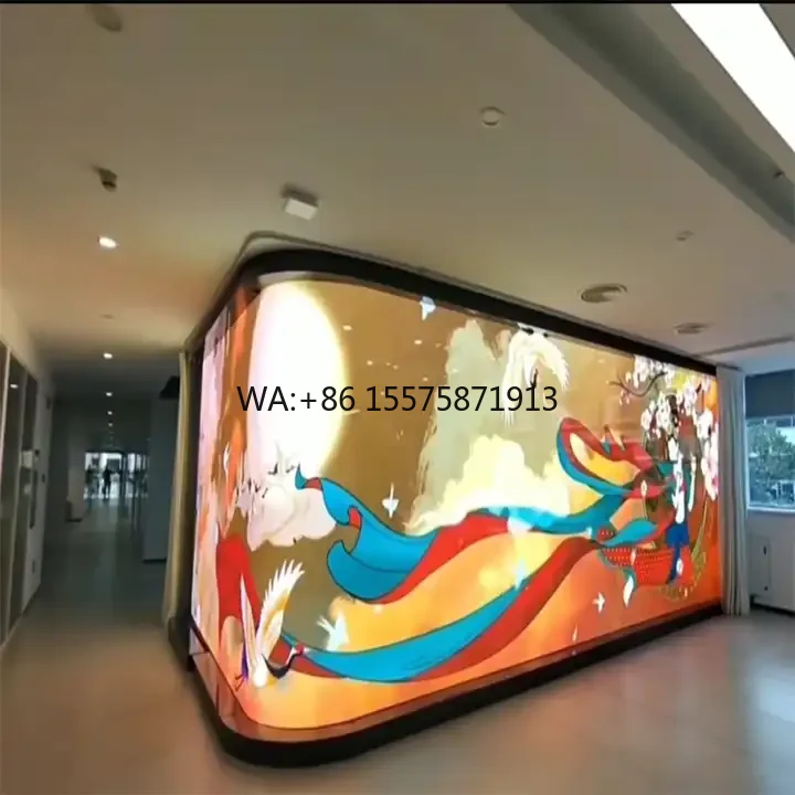 Customizable P16 Indoor Led Film Screen Window Glass Easy Install Flexible Curtain Transparent Digital Signage LED Film 4K RGB