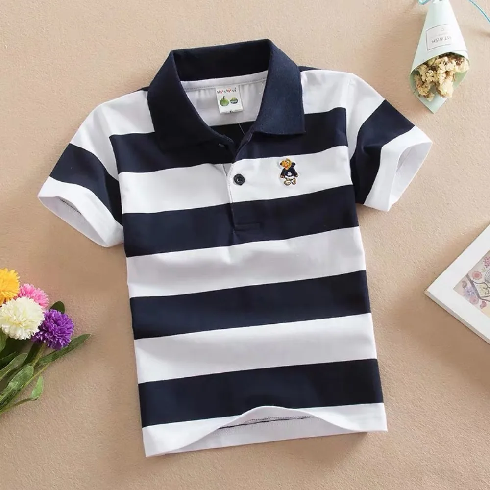 Summer Cotton T Shirt 3-14Years Kids Baby Boys T-shirt Clothes Clothing Toddler Infant Boy Short Sleeve Polo Shirt Tees Tops