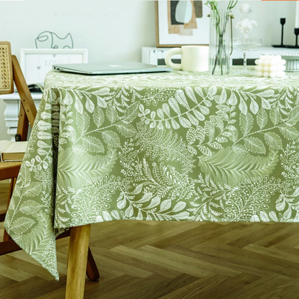 

Spring Imprinting Waterproof Tablecloth Printed Green Plants Floral Garden Style Decoration Table Cloth Placemat Antifouling