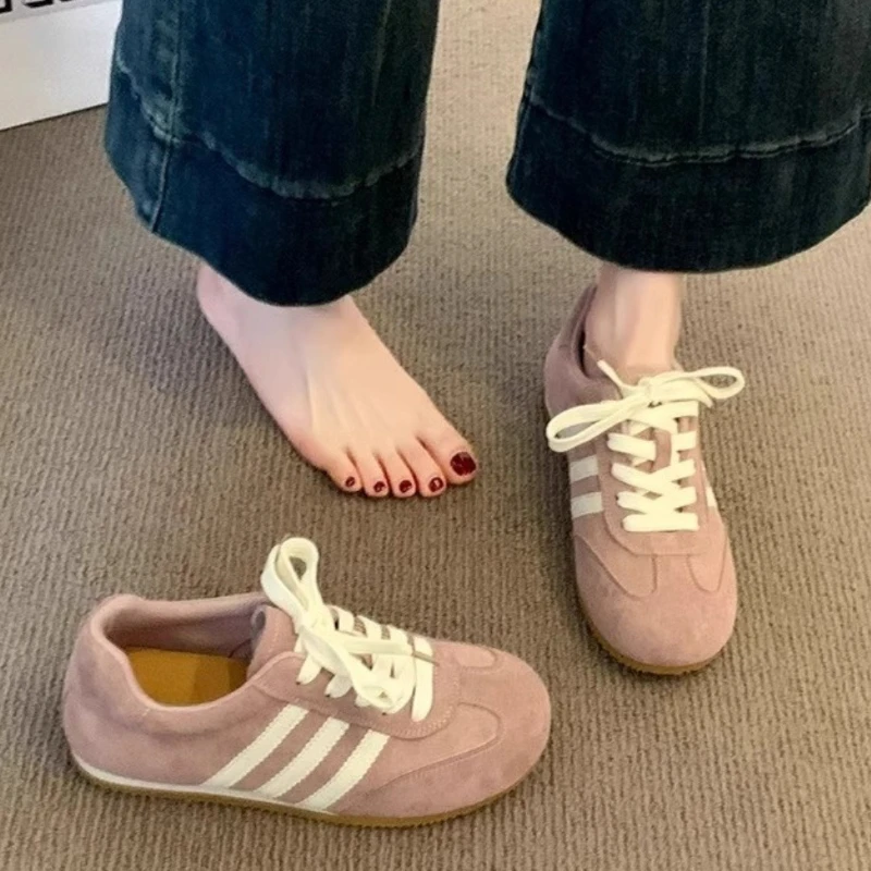 

2025 Retro German Training Shoes Women's New Flat Gump Shoes Sports Shoes Lightweight Casual Soft Bottom Single Shoes