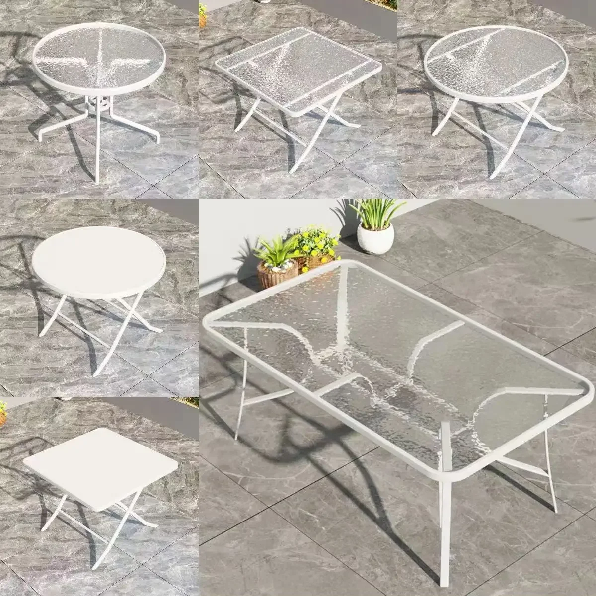 Kleine witte ronde tafel vierkante tafel klaptafel casual, modieus