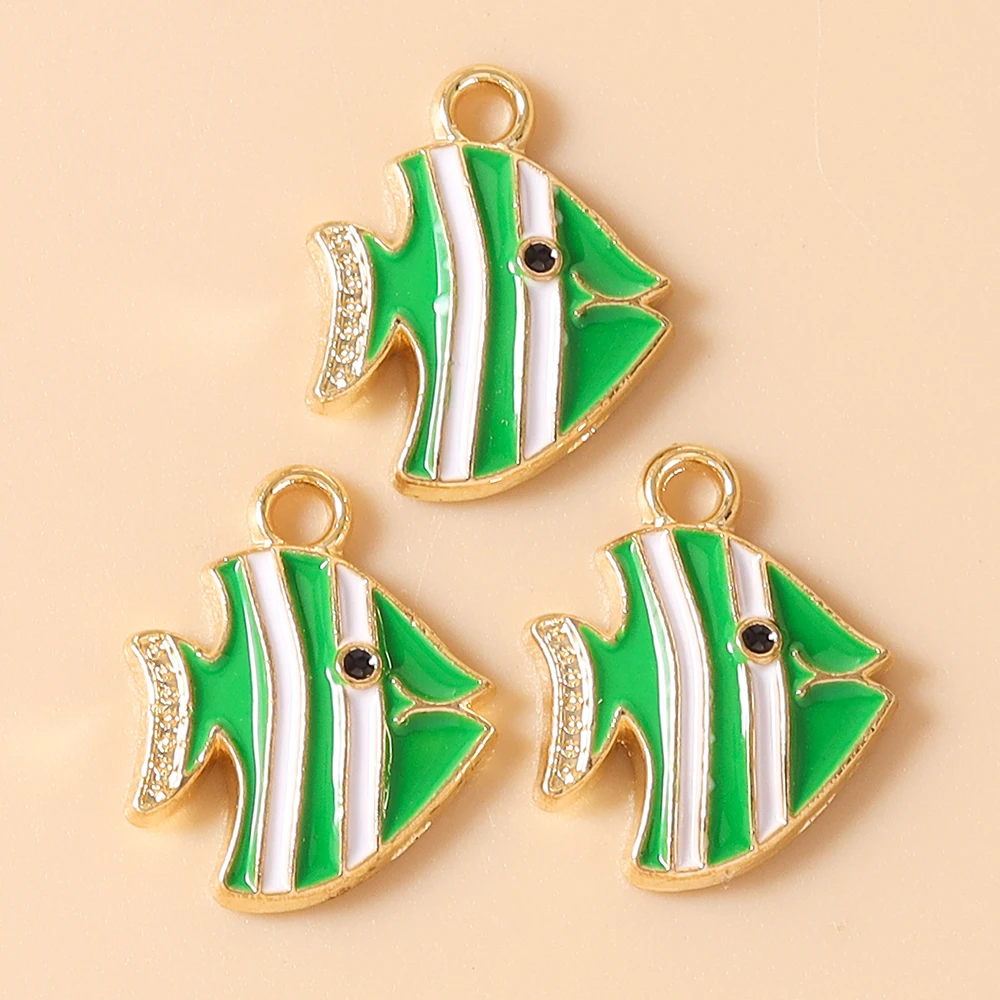 Leslie 20 Stück 12 x 15 mm niedliche, schöne Ozean- und Strandfisch-Anhänger für Ohrringe, Armbänder, Halsketten, DIY-Schmuckherstellung, Basteln – Detail 6