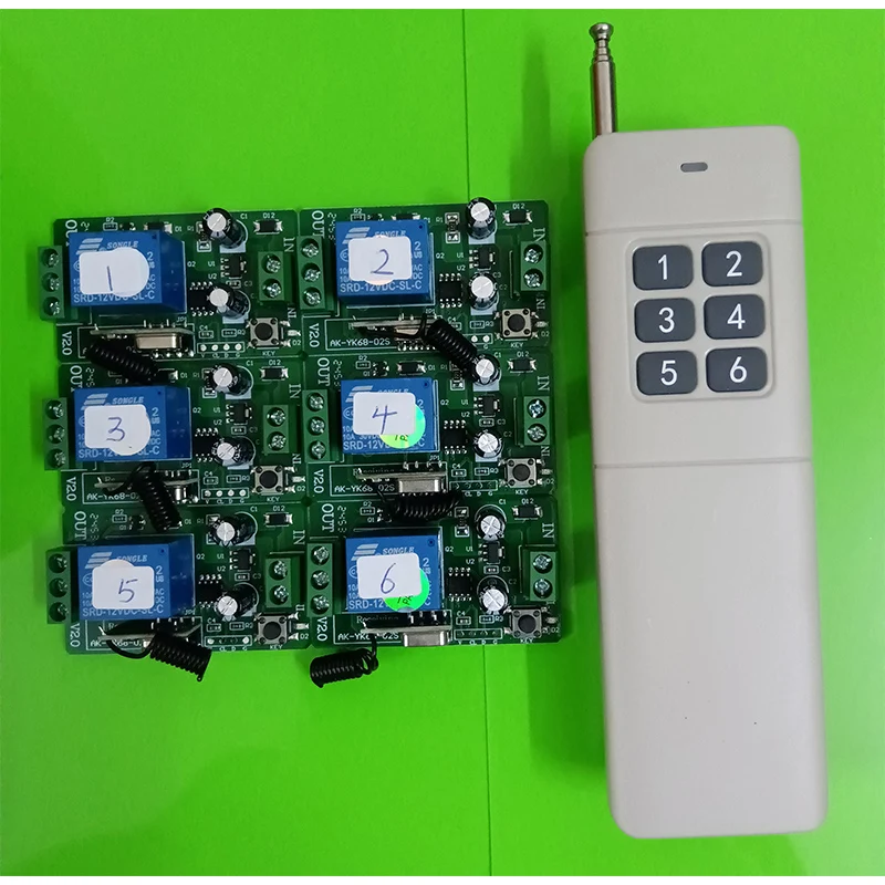 

3000M Long Range DC12V 24V 1CH RF Wireless Remote Control Relay Switch light /lamp/ Garage Doors shutters projection screen