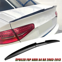 For Audi Accessories A4 B8 2003-2013 Car Rear Trunk Spoiler Wing Lid DIY Length 3Pcs Matt Black Soft Plastic