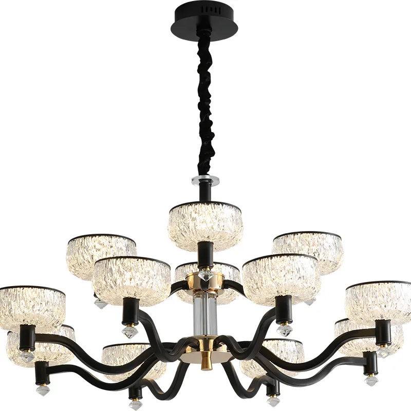 

Simple, light luxury, luminous crystal chandelier, European bedroom and dining room light