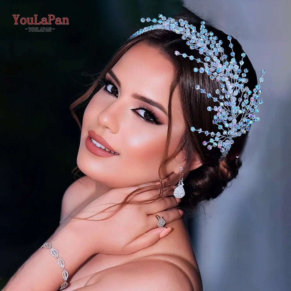 

YouLaPan Bride Crystal Hair Hoop Wedding Hairband Dancing Party Crown Bridal Vintage Hair Accessories Banquet Headband HP891