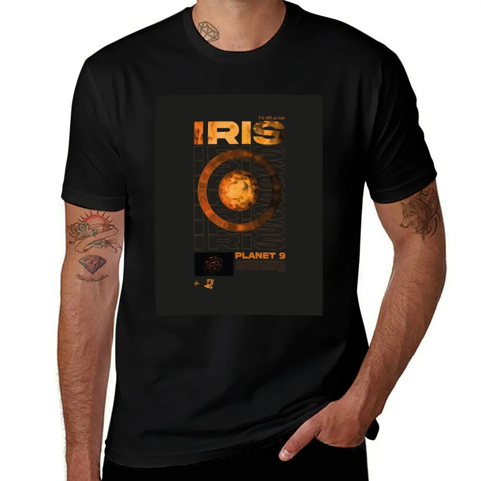 

IRIS graphic planetary design / Gemini Home Entertainment T-Shirt Clothing summer 2025 mens vintage t shirts