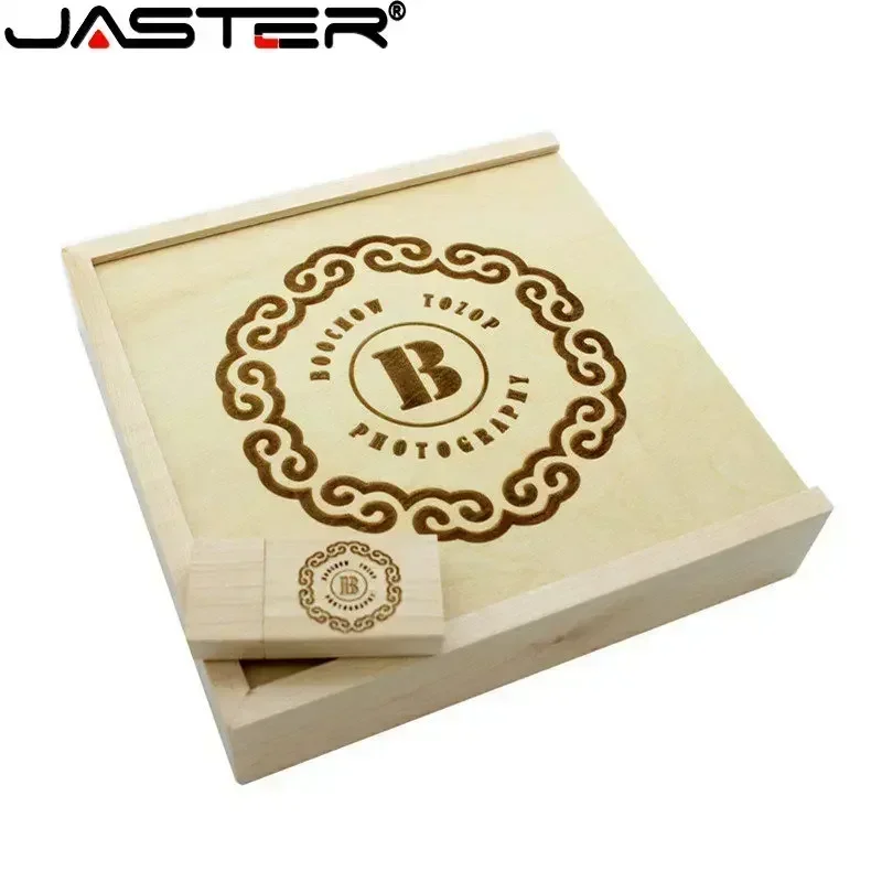 JASTER (1 Chiếc LOGO Tự Do) chụp Ảnh Độc Đáo Album Gỗ Óc Chó USB + Tặng Hộp USB Đèn LED 8GB 16GB 32GB 64GB 128GB Chụp Ảnh