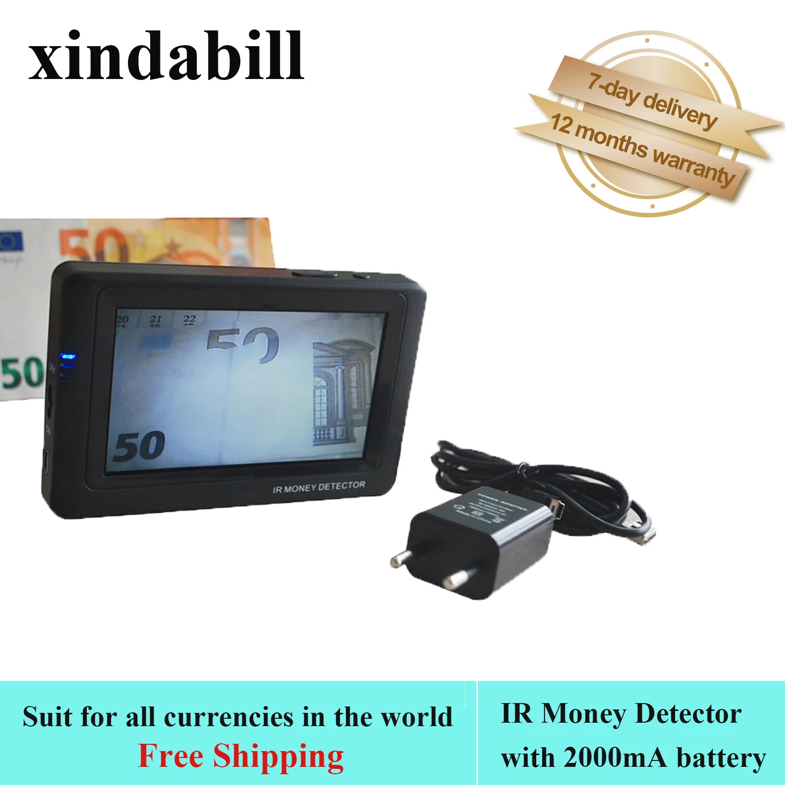 V88 Portable Money Detector Multi Currencies Fake Banknote Cash Passport IR Detecting Machines