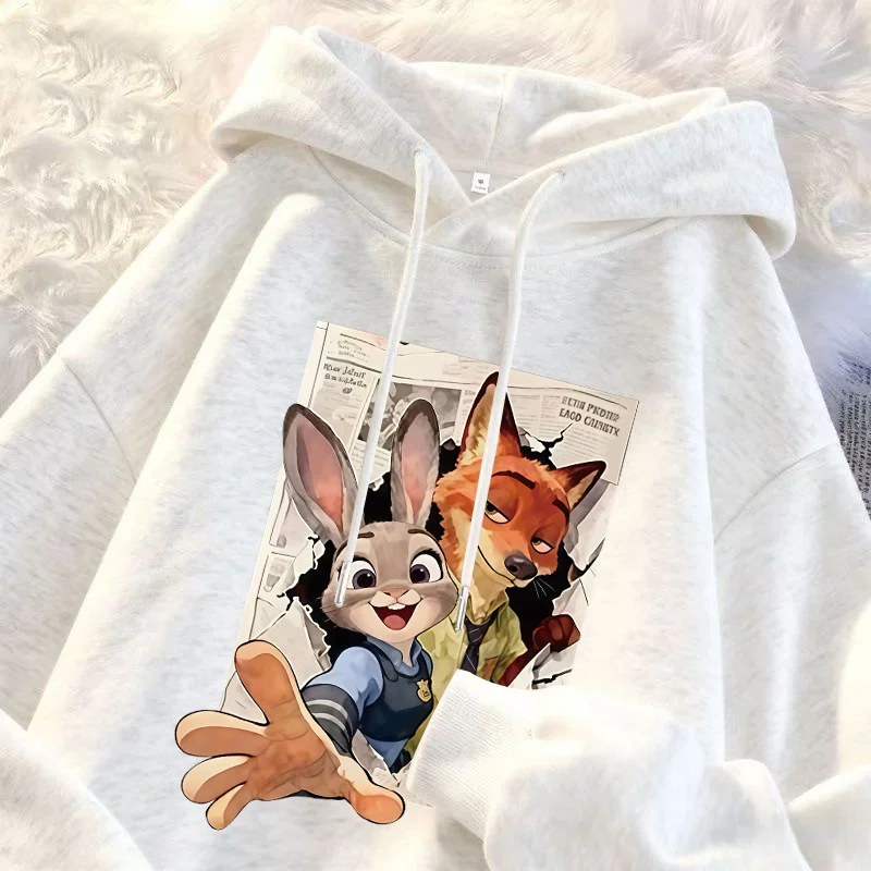 

Anime Zootopia 2 Cartoon Lovely Plus Velvet Hooded Sweatshirt Male Female Autumn and Winter New Style Leisure Versatile Hoodie